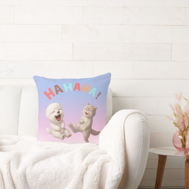 Coussin Meilleures amies qui rient : HAHAHA ! Art de Bicho (Canapé)