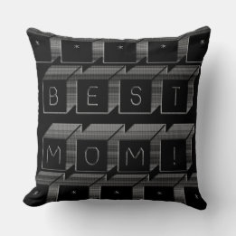 Coussin Meilleures couleurs de maman de blocs gris et d'Ar