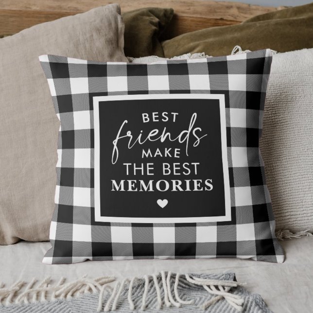 Coussin Meilleurs amis Calligraphie moderne de script Phot (Créateur téléchargé)
