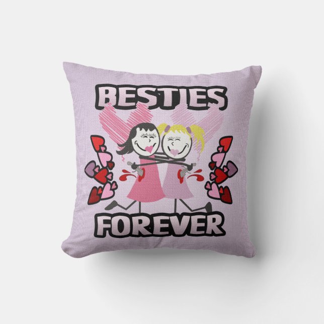 Coussin Meilleurs amis drôles de BFF pour toujours (Recto)