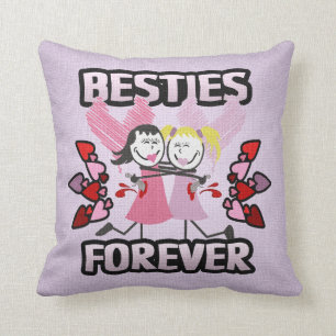 Coussin Meilleurs amis drôles de BFF pour toujours