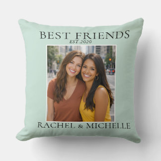 Coussin Meilleurs amis nom personnalisé date photo