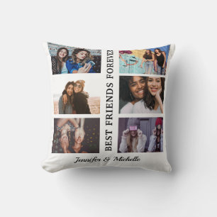 Coussin Meilleurs amis noms personnalisés et 6 photos col