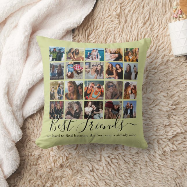 Coussin Meilleurs amis Photo Collage Vert (Couverture)