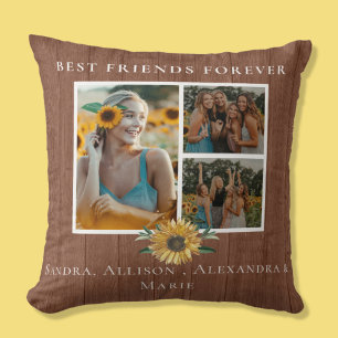 Coussin Meilleurs Amis Pour Le Tournesol 3 Photo Collage