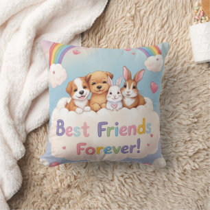 Coussin Meilleurs Amis pour Toujours avec des Chats Mignon