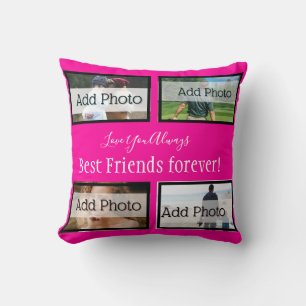 Coussin Meilleurs amis pour toujours, BFF, Fille, Collage 