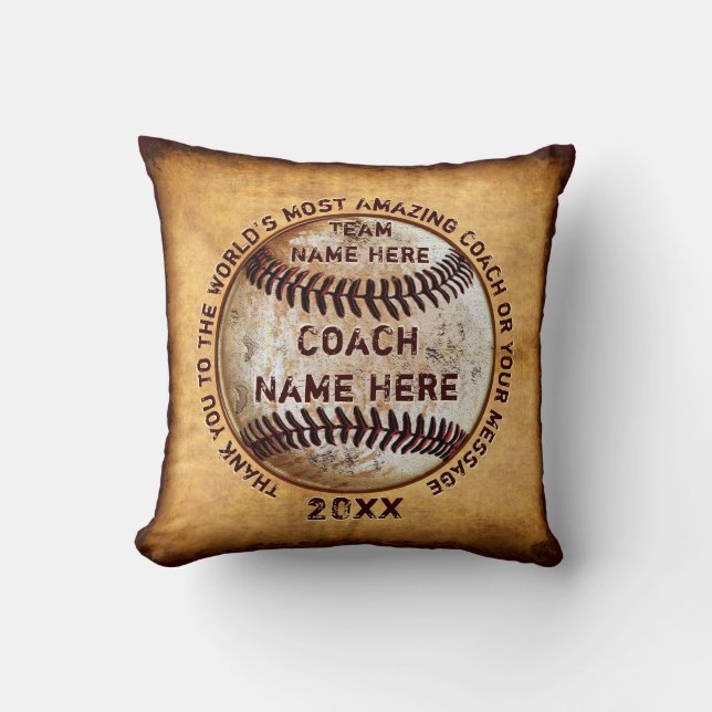 Coussin Meilleurs Cadeaux de Fin de Saison de Baseball pou (Recto)