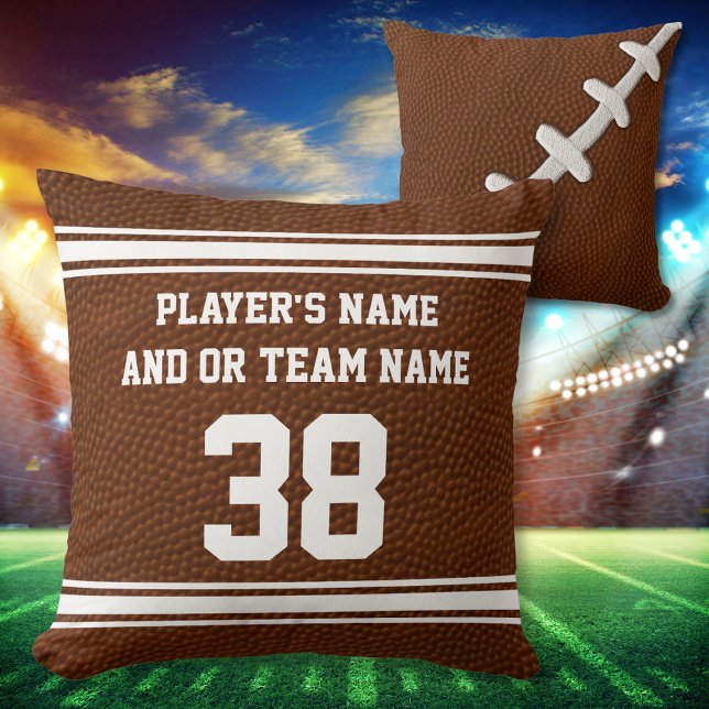 Coussin Meilleurs Cadeaux De Football De Nuit Senior PERSO (Personalized, Football Throw Pillows. Great, football team gifts, or, Football senior night gifts.)