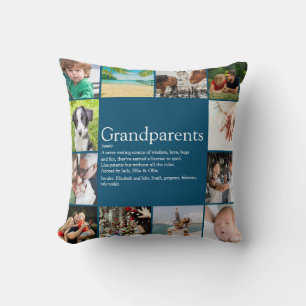 Coussin Meilleurs grands-parents Définition 12 Photo Bleue