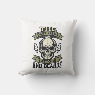 Coussin Meilleurs papas ont des tatouages et des barbes Ch
