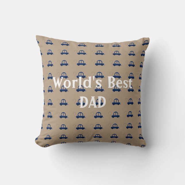 Coussin Meilleurs Pères du Monde Voitures (Recto)
