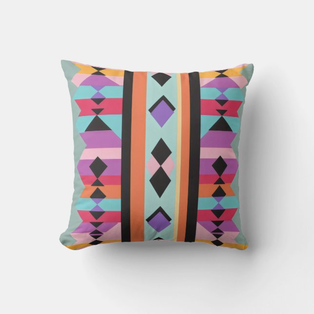 Coussin Mélange de Motifs géométriques rétro (Recto)