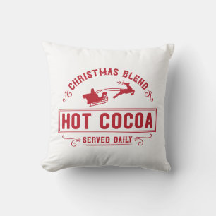 Coussin Mélange de Noël de cacao chaud servi tous les jour