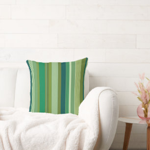 Coussin Mélange de rayures vertes chaudes et froides