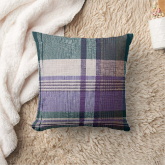 Coussin Mélange Motif de Madras vert violet