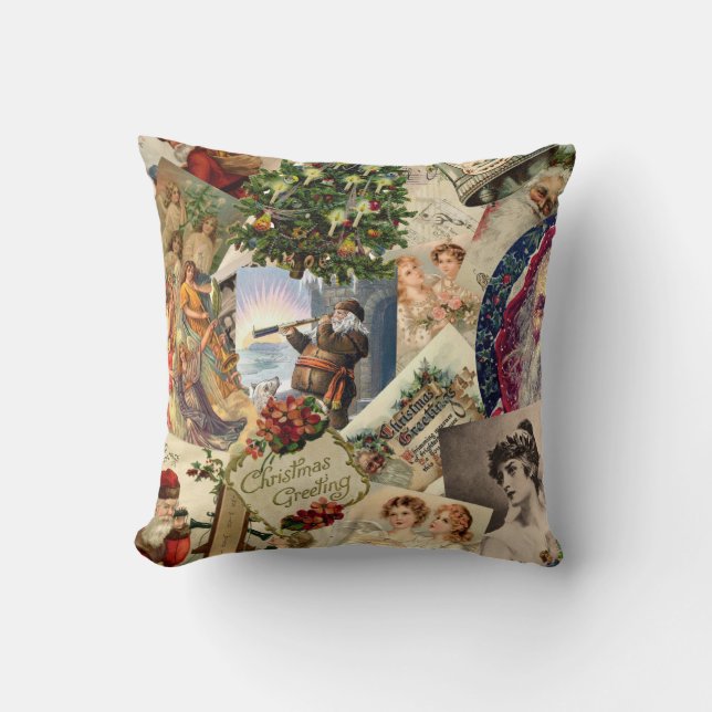 Coussin Mélange vintage de Noël (Recto)