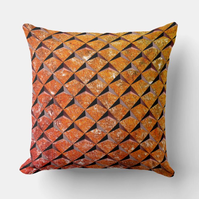 Coussin Mélanger 3D avec un arrière - plan orange rugueux (Recto)