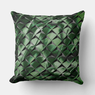 Coussin Mélanger les carrés 3D avec l'image vert foncé de