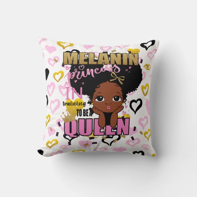 Coussin Melanin Princess Training To Be Queen Lilibet Cade (Recto)