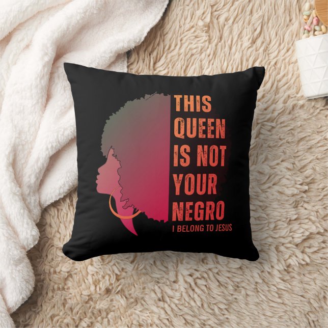 Coussin Melanin Queen PAS VOTRE NEGRO Afro (Couverture)