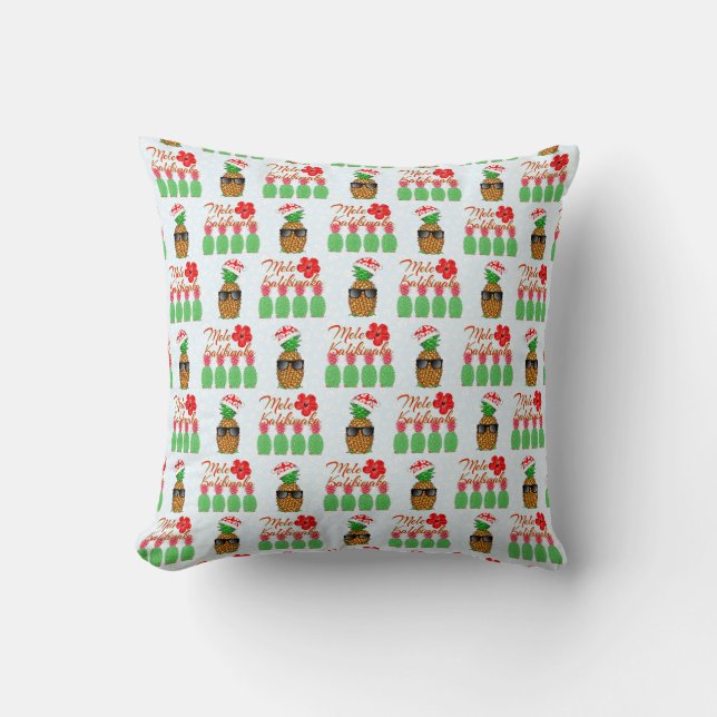 Coussin Mele Kalikimaka Hawaiian Pineappy Joyeux Noël (Recto)