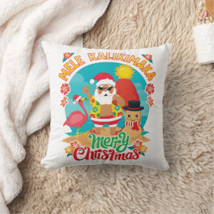 Coussin Mele Kalikimaka pour un joyeux Noël hawaïen 