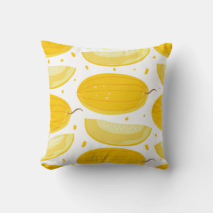 Coussin Melon Doodle Fruit Design Vintage