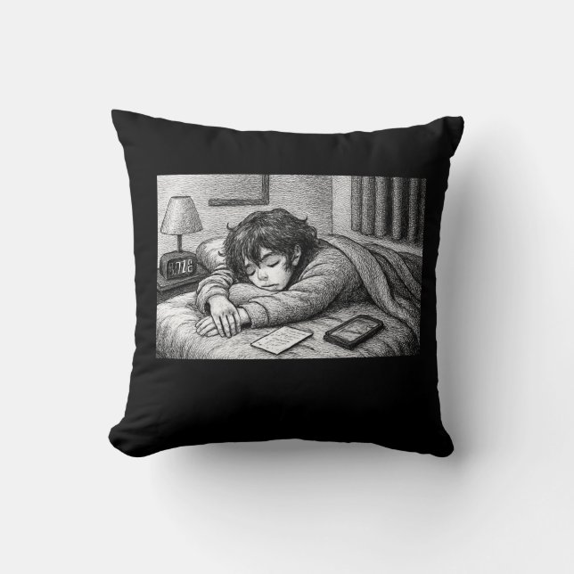 Coussin Melting Into Bed • Aesthetic Throw Pillow (Recto)