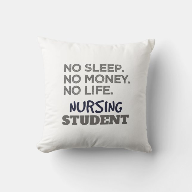 Coussin Mème de l'école infirmière Pas d'argent du sommeil (Recto)