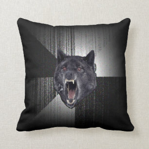 Coussin Mème de loup de folie
