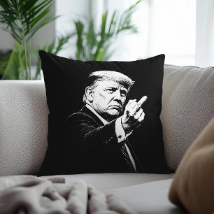 Coussin Meme drôle du doigt d'honneur de Trump 2026