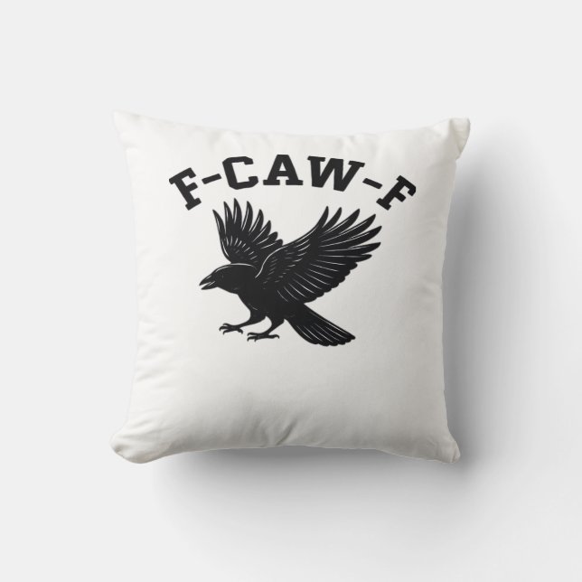 Coussin Mème drôle tendance F-Caw-F (Recto)
