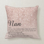Coussin Mémé Grand-mère Définition Rose Or Paillettes<br><div class="desc">Personnalisez pour votre Mémé, Grand-mère, Mamie, Maman ou Nounou spéciale pour créer un cadeau unique pour les anniversaires, Noël, la fête des mères ou tout autre jour où vous voulez montrer à quel point elle compte pour vous. Un moyen idéal de lui montrer à quel point elle est incroyable chaque...</div>