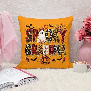 Coussin Mémé Halloween effrayante Imprimé léopard mixte