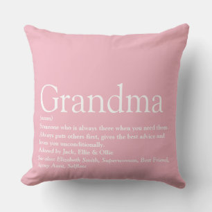 Coussin Mémé Mamie Définition Citation Rose Grand