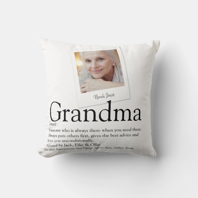 Coussin Mémé Mamie Grand-mère Définition Photo Moderne (Recto)