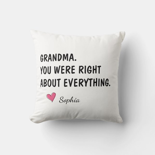 Coussin Mémé tu avais raison sur tout (Recto)