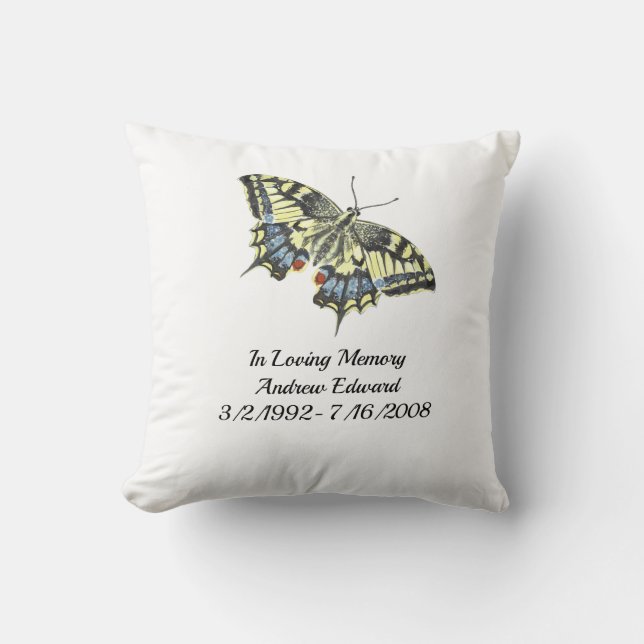Coussin Mémento personnalisé de papillon (Recto)