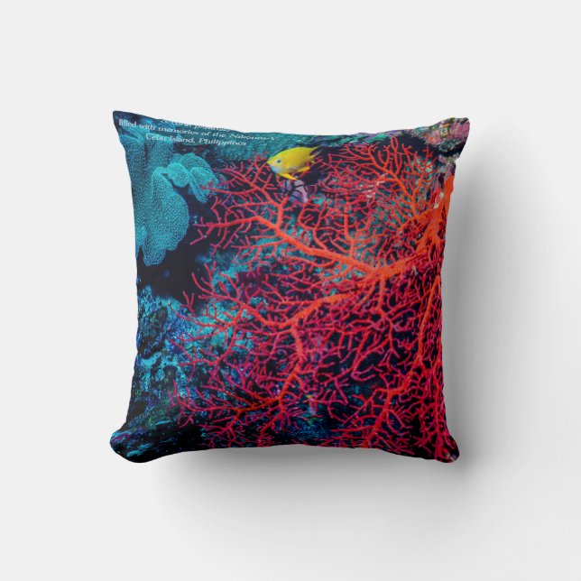 Coussin Mémoire de l'océan / Paysage de récif corallien (Recto)