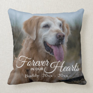 Coussin Mémorial à jamais dans nos cœurs Photo de l'animal