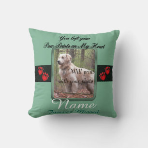 Coussin Mémorial aux animaux de compagnie - Empreintes de 
