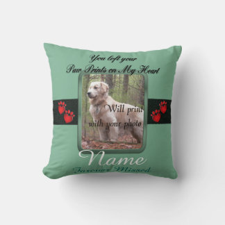 Coussin Mémorial aux animaux de compagnie - Empreintes de