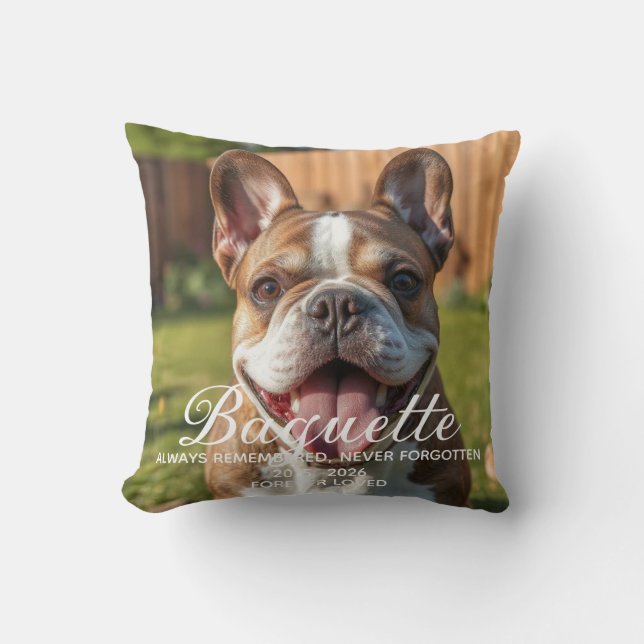 Coussin Mémorial de chien personnalisé Perte d'animal de c (Recto)