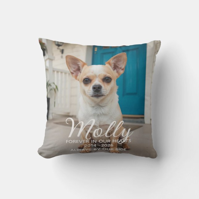 Coussin Mémorial de chien personnalisé Perte d'animal de c (Recto)