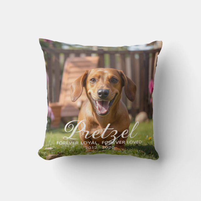 Coussin Mémorial de chien personnalisé Perte d'animal de c (Recto)