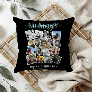 Coussin Mémorial de collage photo En Souvenir Affectueux