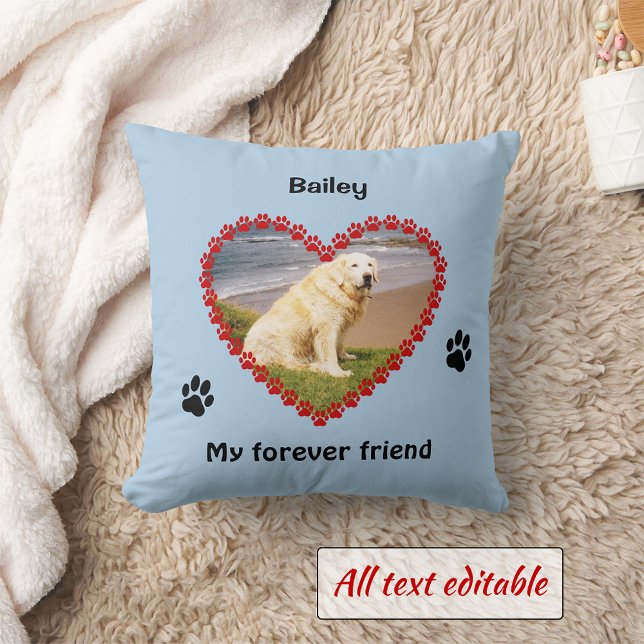 Coussin Mémorial des empreintes de pattes animaux votre co (Créateur téléchargé)