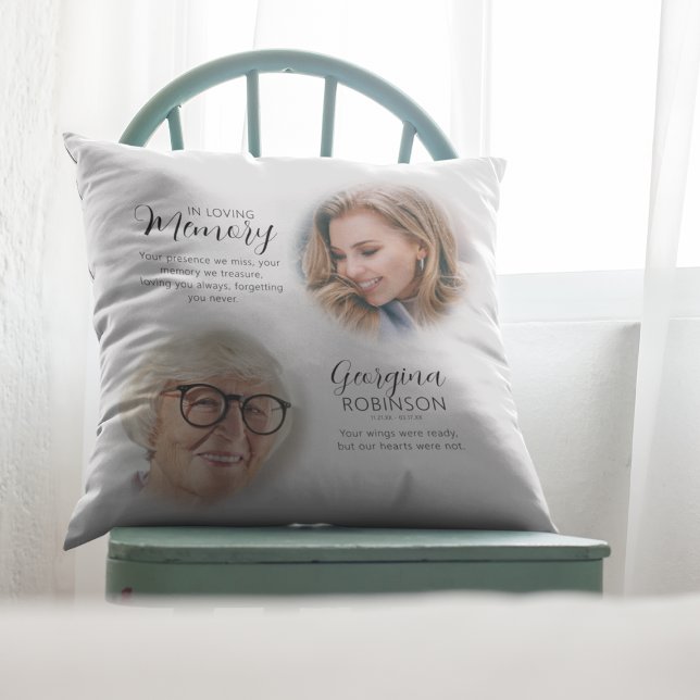 Coussin Mémorial Moderne Photo Avant & Après (Créateur téléchargé)