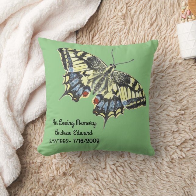 Coussin Mémorial papillon personnalisé (Couverture)